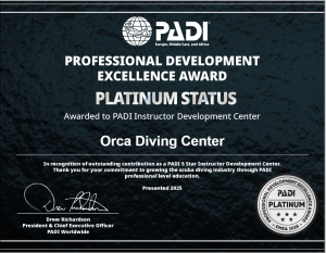 Orca Diving Center Platinum frequent Trainer 2025